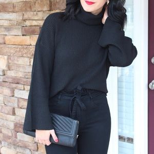 Open Back Turtleneck Sweater